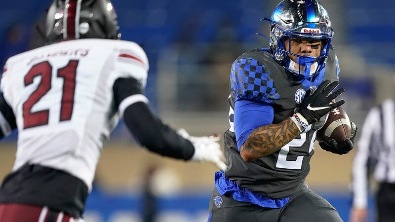 FILE - In this Saturday, Dec. 5, 2020, file photo, Kentucky running back Chris Rodriguez Jr....