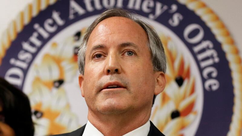 FILE - Texas Attorney General Ken Paxton speaks at a news conference in Dallas on June 22,...