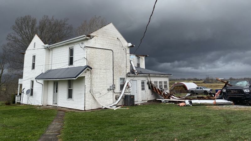 Madison County Sheriff's Deputy Michael Stotts said two families sheltered in the basement of...