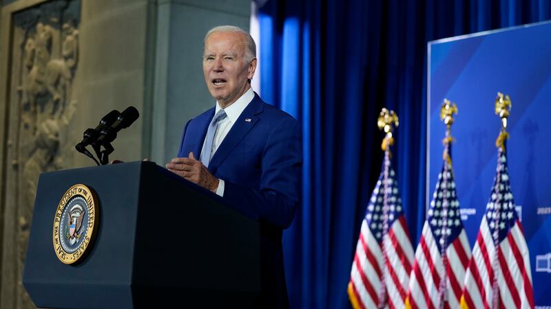 President Joe Biden speaks at the White House Conservation in Action Summit at the Department...