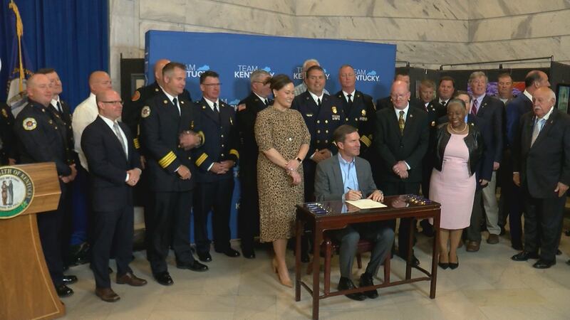 Governor Andy Beshear signs a search and rescue team bill into law