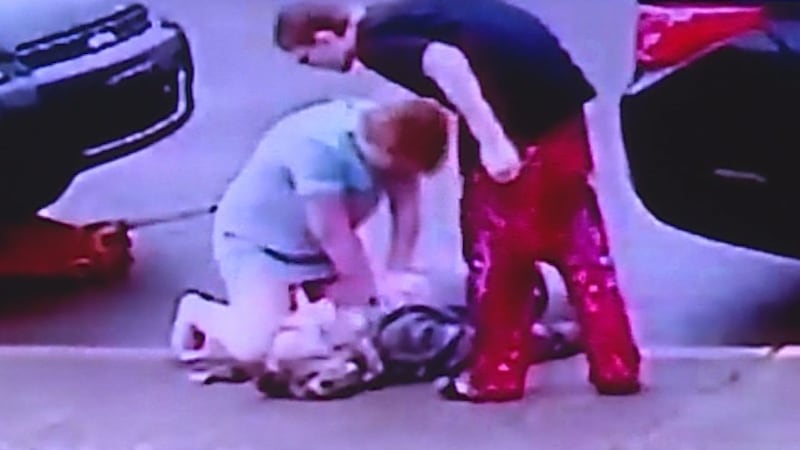 Angie Yance performs CPR on her boyfriend Wayne McNair after he suffers a heart attack....