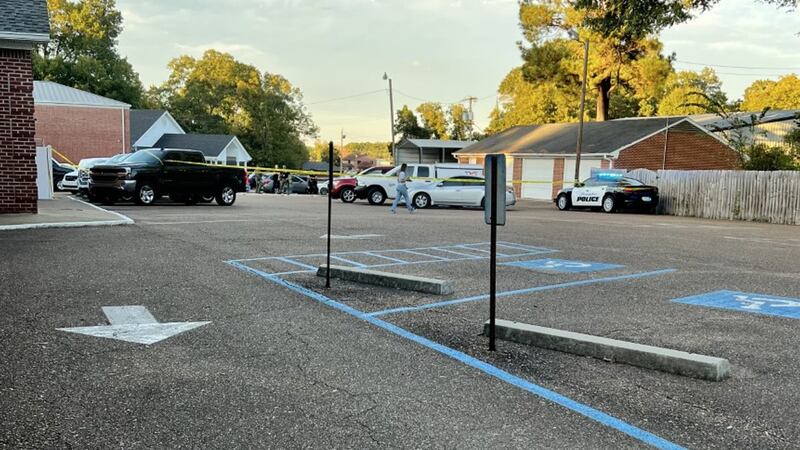 A portion of the scene following the shooting.