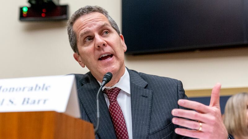 Federal Reserve Board of Governors Vice Chair for Supervision Michael Barr testifies at a...
